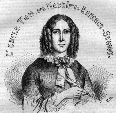 Porträt von Harriet Beecher Stowe (1811-1896), amerikanische Schriftstellerin, Autorin von Onkel Toms Hütte. Gravur von 1852 von French School