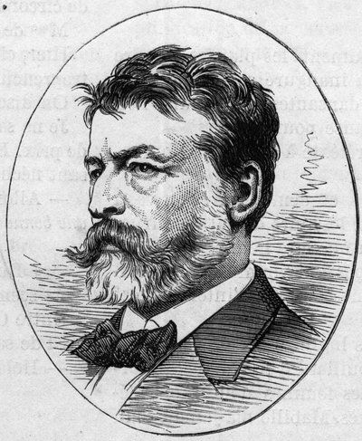 Porträt von Jean Louis Ernest Meissonier (1815-1891), französischer Maler. Gravur in „Le Monde Illustré“ Nr. 890 vom 2. Mai 1874 von French School