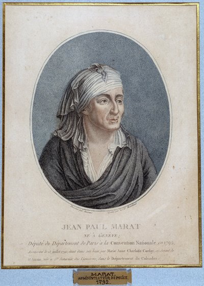 Porträt von Jean Paul Marat (1743-1793), französischer Arzt, Publizist und Politiker von French School