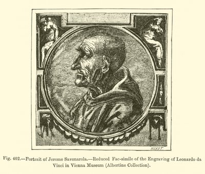 Porträt von Jerome Savonarola (Gravur) von French School