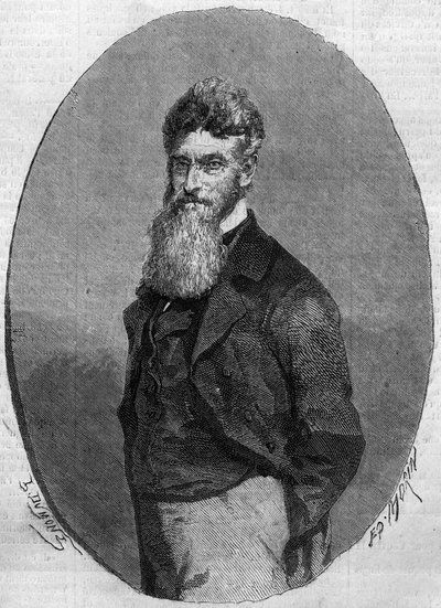 Porträt von John Brown (1800-1859), amerikanischer Aktivist gegen die Sklaverei. Gravur in „Le Monde Illustré“ Nr. 140 vom 17. Dezember 1859 von French School