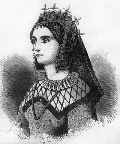 Porträt von Judith von Frankreich (843-870), Königin von Wessex und dann Gräfin von Flandern. Gravur in „Histoire de la prostitution et de la débauche dans les peuples du globe depuis l