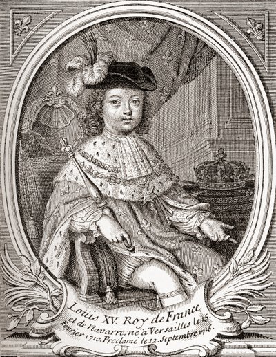 Porträt von Ludwig XV. als Kind, 1710-1774. Bourbonen-Monarch, der als König von Frankreich und Navarra regierte. Aus 