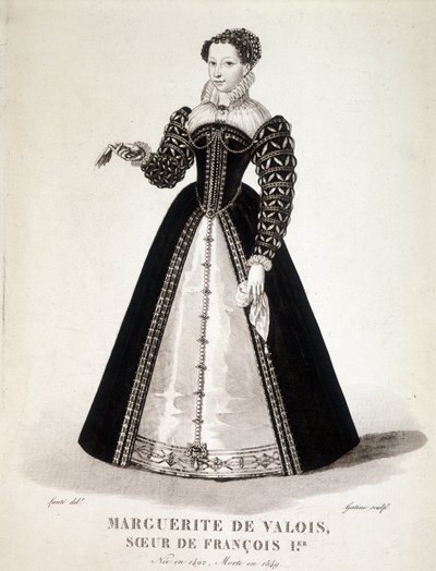 Porträt von Margarete von Navarra (Margarete von Valois, Margarete von Angoulême oder Margarete von Frankreich) (1492-1549) Königin von Navarra und Dichterin - 19. Jahrhundert von French School