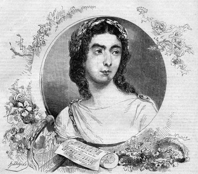 Porträt von Pauline Viardot (1821-1910), französische Sängerin, in der Oper „Orphee“ von Christoph Willibald von Gluck (1714-1787). Gravur in „Le Monde Illustré“ Nr. 137 vom 26. November von French School