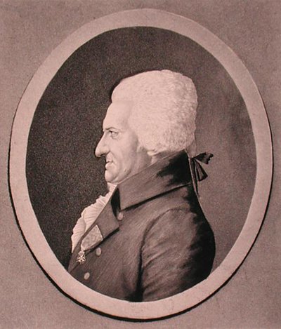 Porträt von Pierre-Alexandre Monsigny, graviert von Edme Quenedey (Gravur) von French School