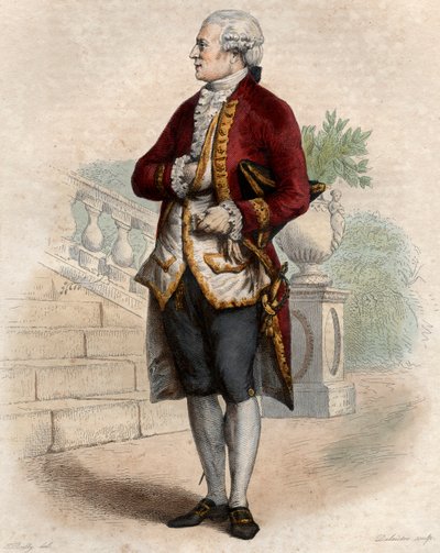 Porträt von Pierre Augustin Caron de Beaumarchais (1732-1799), französischer Uhrmacher, Erfinder, Musiker, Diplomat und Schriftsteller von French School