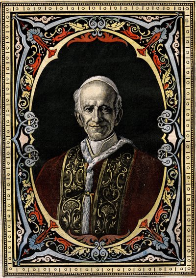 Porträt von Papst Leo XIII. (Leone XIII, Giacchino Pecci) von French School