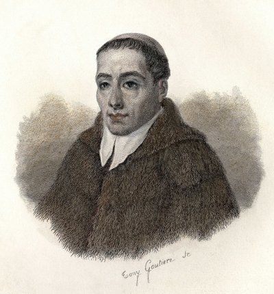 Porträt des Heiligen Bernhard von Menthon (923-1009), Erzdiakon von Aosta und Gründer der Hospize des Heiligen Bernhard. in „Portraits des hommes utiles“ von French School