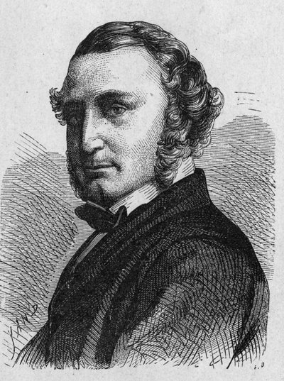 Porträt von Thomas Russell Crampton (1816 - 1888), britischer Ingenieur: Er entwarf eine Hochgeschwindigkeitslokomotive, baute das Berliner Hydrauliknetz und beteiligte sich an der Einrichtung des Unterseekabels zwischen Calais und Dover - in „Album der Wi von French School