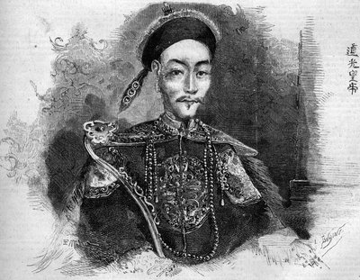 Porträt von Toa Kwang (Toa-Kwang oder Daoguang) (1782-1850), Kaiser von China der Qing-Dynastie. Gravur in „Le Monde Illustré“ Nr. 136 vom 19. November 1859 von French School