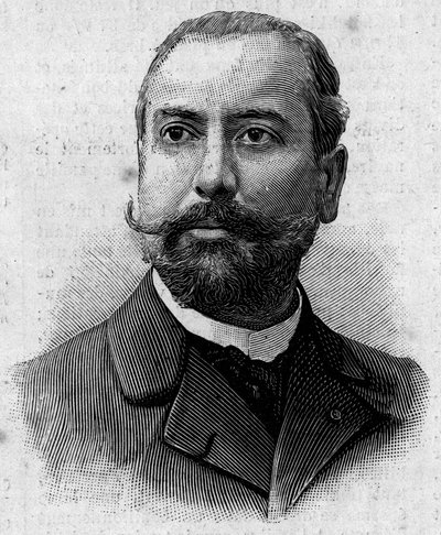 Porträt von Victor Theophile Liotard (1858-1916), französischer Apotheker und Kolonialforscher. Gravur in „Journal des Voyages“ vom 29. Januar von French School
