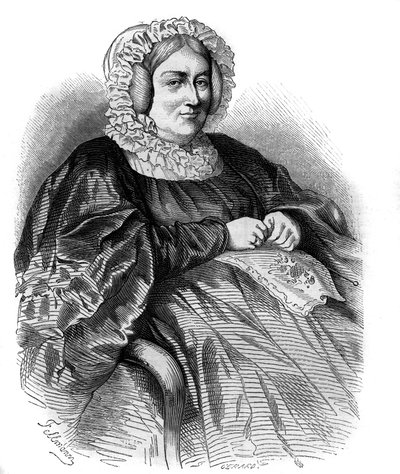 Porträt der Marquise de La Rochejaquelein (geb. Marie Louise Victoire de Donnissan) (1772-1857), französische Schriftstellerin. Gravur von 1858 von French School