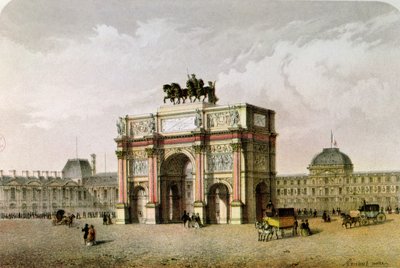 Postkarte des Arc de Triomphe du Carrousel, Paris von French School