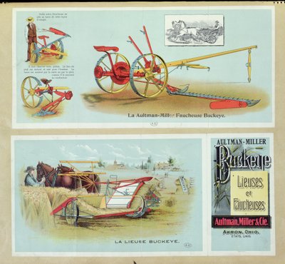 Plakatwerbung für Aultman-Miller Buckeye Binder und Reaper, Ende 19. Jahrhundert von French School