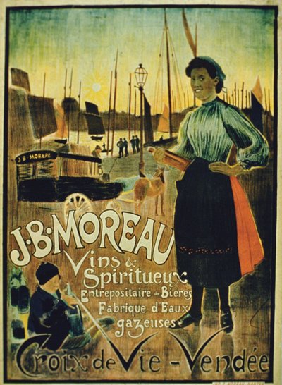 Plakat für Croix de Vie, hergestellt von J.B. Moreau, Vendee von French School