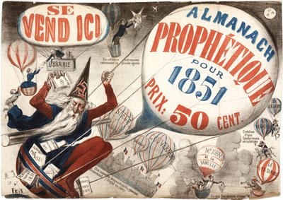 Plakat zur Werbung für den Almanach Prophetique, 1851 von French School