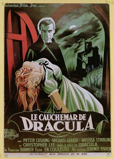 Plakat für die französische Version des Films Dracula von French School