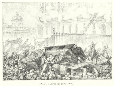 Einnahme des Louvre, 29. Juli 1830 (Gravur) von French School