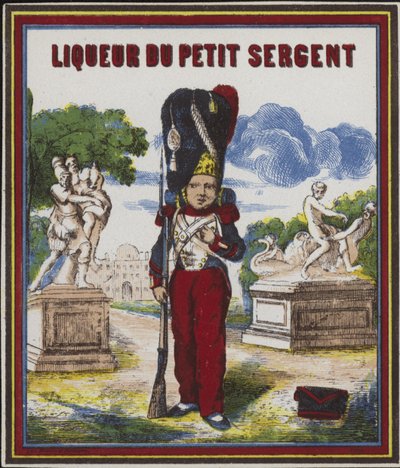 Produktetikett für Liqueur du Petit Sergent von French School