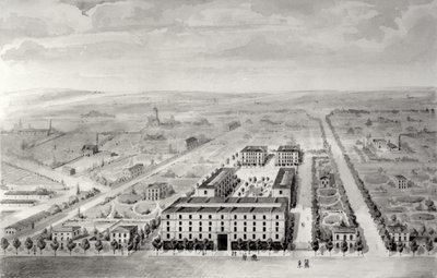 Projekt für die Napoleon-Wohnanlage, 58 rue Rochechouart, Paris, 1849 von French School