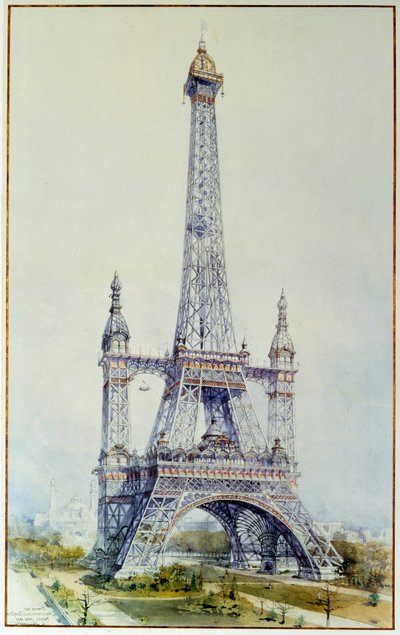 Projekt zur Modifikation des Eiffelturms für die Ausstellung 1900 (Mai 1896) von French School