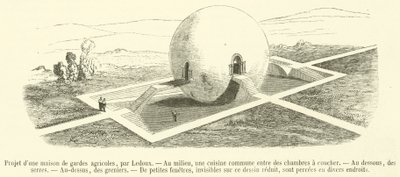 Entwurf eines Hauses für landwirtschaftliche Wächter (Gravur) von French School