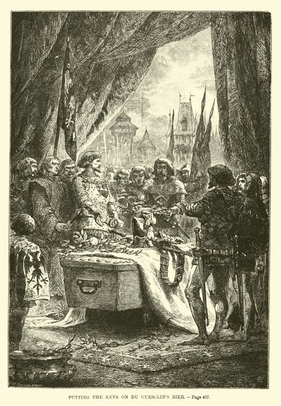 Die Schlüssel auf Du Guesclins Bahre legen von French School