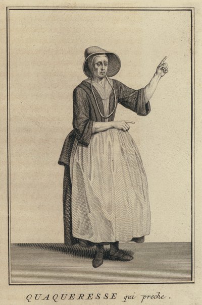 Quäkerin predigt (Stich) von French School