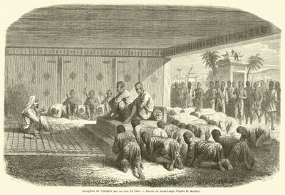 Empfang des Reisenden durch die Könige von Laos (Gravur) von French School