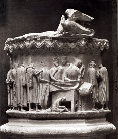 Relief, das Tuchmacher darstellt von French School