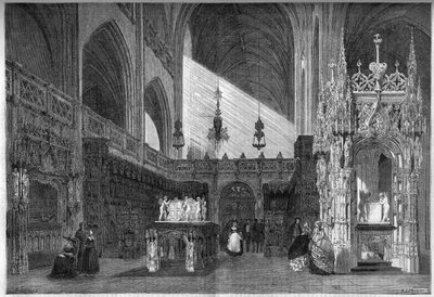 Religiöse Architektur: Ansicht des Chors der Kirche (1513-1532) von Brou, Ain (01) von French School