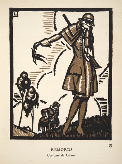 Remords, aus einer Sammlung von Modeplatten von French School