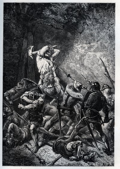 Darstellung des Großen Ferre (ca. 1330-ca. 1358), Held der Picardie im Hundertjährigen Krieg - Gravur aus „L