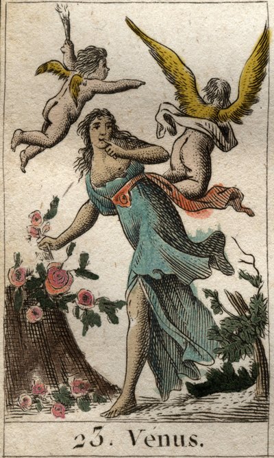 Darstellung von Venus, Göttin der Liebe, Schönheit und Fruchtbarkeit. Aus „Mythologie der Jugend“ von Pierre Blanchard 1803 von French School