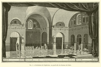 Wiederherstellung des Frigidariums oder der großen Halle der Thermen des Palastes von French School