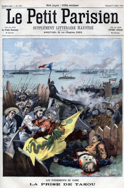 Boxeraufstand (1898-1900): Die Alliierten erobern Takou in China - in „Le Petit Parisien“ von French School