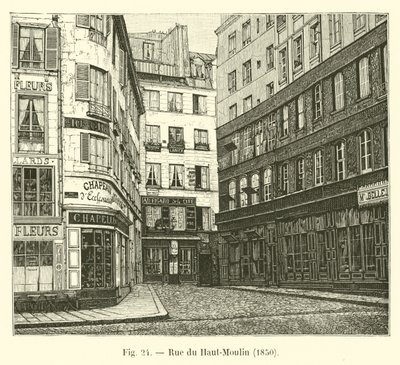 Rue du Haut-Moulin, 1850 von French School