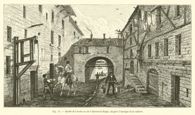 Gasse der Arche oder des Abreuvoir Popin; nach dem Schild einer Taverne von French School