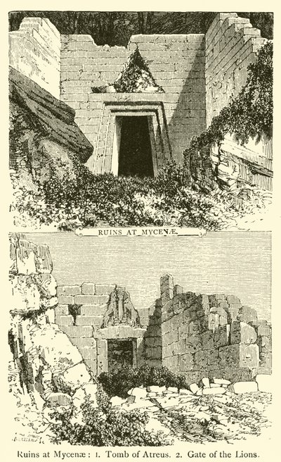 Ruinen von Mykene von French School