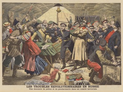 Russische Polizei löst ein revolutionäres Treffen auf von French School