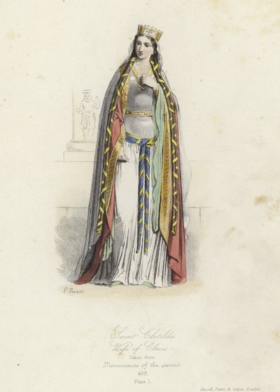 Heilige Clotilde, Ehefrau von Chlodwig I., König der Franken von French School
