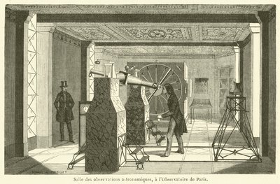Saal der astronomischen Beobachtungen, im Observatorium von Paris (Gravur) von French School
