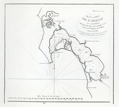 San Diego Bay, Kalifornien, aus dem Reisebericht von La Perouse von French School