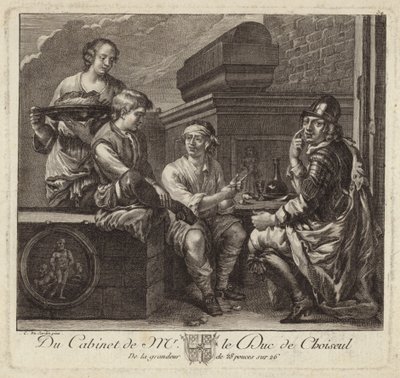 Satirische Darstellung des Kabinetts des Duc de Choiseul von French School
