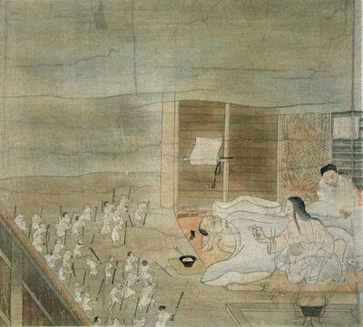 Szene des Deliriums, Kopie eines Kakemono aus dem 12. Jahrhundert, zugeschrieben Mitsunaga Fujiwara, aus 