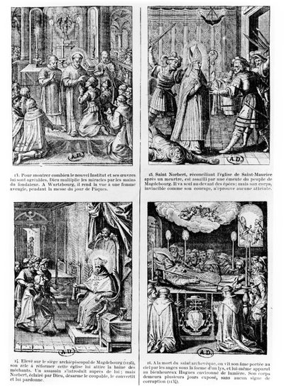 Szenen aus dem Leben des Heiligen Norbert, Gründer des Prämonstratenserordens von French School