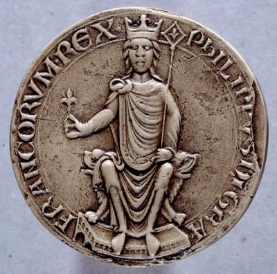 Siegel von König Philipp II. genannt Philipp August von French School