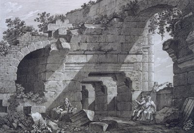 Zweite Galerieebene des Amphitheaters in Nimes, aus Antiquités de la France: Vol I, Monuments de Nimes von French School