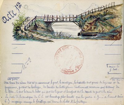 Bühnenbild für den 1. Akt der Oper Wilhelm Tell von Gioacchino Rossini (1792-1868), aufgeführt am 3. August 1829 an der Pariser Oper von French School